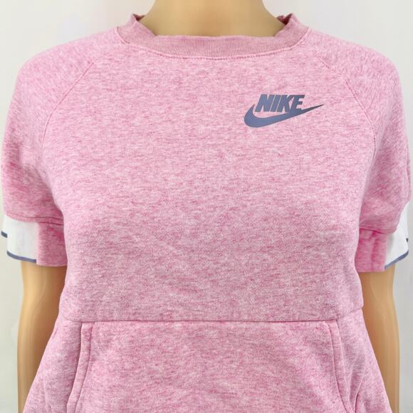 Nike XS Pink Short Sleeve Crop Baby Tee Sweatshirt Sweater - Picture 2 of 10